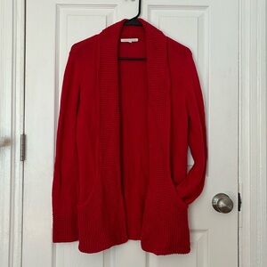 Red Knit Cardigan — Linda Matthews, Small
